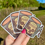 Saturn Skull Mug Glitter Sticker (free shipping)